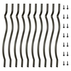 HZIU 61 Pack Metal Deck Spindles, 29.5 "Heavy Duty Railing, Wave Arc Baluster with Black Screws, Stylish for Outdoor Stair Porch