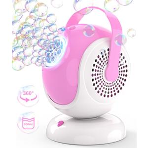 Pink Bubble Machine - Automatic Bubble Blower for Kids, Toddlers - Toys Gifts for Girls Ages 3+ Year Old, Easter, Outdoor, Birthday, Party Use