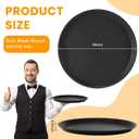 2 Pcs Black Restaurant Serving Trays Bulk Plastic Non Slip Surface Round Drink Tray with Raised Edges for Food Meals Drink Bar Kitchen Hotel Cocktail Party (16 Inch)