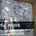 Washable Area Rug Living Room Rugs 9X12 - Neutral Modern Abstract Rugs Soft Carpet with Non Slip Backing for Under Dining Room Table, Bedroom, Home, Office, Denim Blue