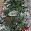 Christmas Garland with Lights, Xmas Garlands with Timer, 9ft Lighted Xmas Garland Snow for Mantle Staircase Front Door Stairs Railing Window Fireplace Winter Outdoor Home Decorations