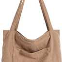 WantGor Women Corduroy Tote Bag, Large Shoulder Hobo Bags Casual Handbags Big Capacity Shopping Work Bag