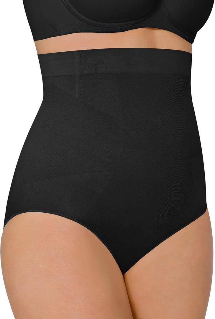 FeelinGirl Tummy Control Shapewear Panties for Women-Seamless Shapewear High Waisted Womens' Body Shaper Panty Girdle (X-Large-XX-Large, Black)