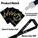 30 Sets PVC VIP Badge lanyards and Plastic Pass Cards,Perfect for Backstage Access,Breakaway Concerts, Parties, Birthdays, ensuring a and Functional Solution for Event Organizers.(Black, Gold)