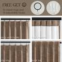 Topfinel Linen 100% Blackout Pinch Pleated Curtains 2 Panels 102 Inch Long, 40"W x 102"L