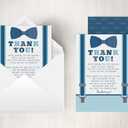 Your Main Event Prints Little Man Boy Baby Shower Thank You Cards - Bow Tie and Mustaches - 20 Count Including Envelopes