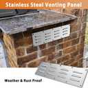 2 Pack Stainless Steel Venting Panel for Grill Accessory Stainless Steel Vent Cover Grill Vent for Masonry Fire Pits and Outdoor Kitchen, 15" by 4-1/2"