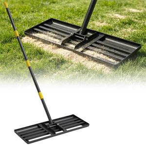 Lawn Leveling Rake,82 Inch Long Handle Rakes for Lawns 30"x10" Heavy Duty Lawn Leveler Tool for Soil Compost Sand Landscape Rake for Yard Garden Golf Course