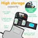 Kopi Baby Portable Diaper Changing Pad-Baby Diaper Changer Travel Bag with Wipes Pocket, Smart Design Portable Changing Mat, Infant Travel Station Kit, Gift for Newborn Girl & Boy-Black Arrows,Premium