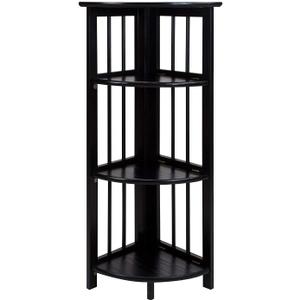 Casual Home 4 tier Corner Folding Bookcase, Black