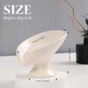 Soap Dish, Self Draining Bar Soap Holder for Bathroom Sink, Leaf Shaped Drainage Ceramic Speckled Soap Dish Porcelain Decorative Soap Dishes, ANTIS'S HOME