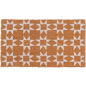 KAF Home Coir Doormat with Heavy-Duty, Weather Resistant, Non-Slip PVC Backing | 17 by 30 Inches, 0.6 Inch Pile Height | Perfect for Indoor and Outdoor Use (White)