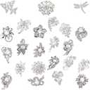 Ezing Lot 24pc Shining Rhinestone Crystal Brooches Pins DIY Wedding Bouquet Kit