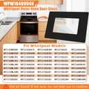 Upgraded WPW10409946 Range Oven Outer Door Glass Compatible with Whirlpool Outer Oven Door Glass Replacement W10409946 Gas Stove Parts Electric Oven Glass Door Black Perimeter WFE515S0E WFC150M0E