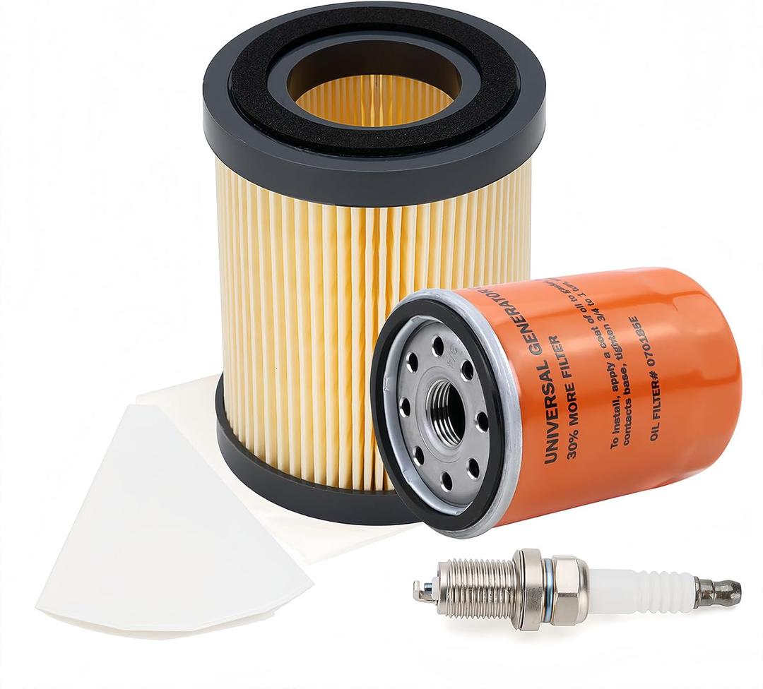 5662 Maintenance Kit Fit For 2008-2012 Generac 8kW 410cc Air Cooled Generators Scheduled Maintenance Kit include Air Filter 0G3332 Oil Filter 070185F,Spark Plug 0E7585 (prior to 2013)