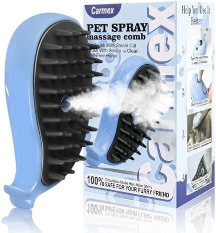 Pack of 2 Cat Steam Brush for Shedding, Grooming With Steam, Rechargeable, Steamy Cat Brushes 3 In1, Self Cleaning Brush Massage,Clean and Removing Loose Hair-Blue