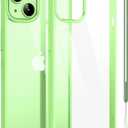 Candy Phone Case for iPhone 16/15/14/13/12/11/XR/XS/XPro Max Plus with Lanyard Cord Clear Shockproof Military-Grade Dual-Layer PC Silicone Cover (Green,for iPhone 13)