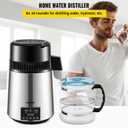 VEVOR Water Distiller, 304 Stainless Steel Countertop Water Stiller, 0.3Gal/H, 0-99H Timing Dual Temp Display, 1.1Gal Distilled Water Maker Machine, Glass Carafe, 3 Carbon Bags, Citric Acid Powder