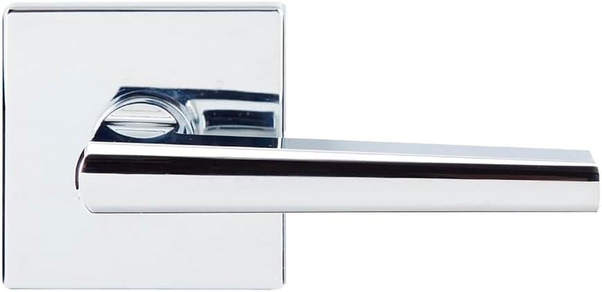 Delaney Hardware Vida Passage Door Handle with Square Trim, Fits Doors 1-3/8 to 1-3/4 in. Thick, Polished Chrome  Reversible Left/Right-Handed Hallway, Closet Door Lever with Latch  Easy to Install