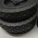 4 Pack 8 Inch Rubber Replacement Tire, Semi-Pneumatic Tire Plastic Wheel with 1/2-Inch Bore Offset Axle for Hand Trucks, Lawnmowers, Utility Carts, Black