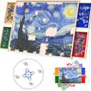 1500 Pieces Rotatable 360-Degree Wheels Puzzle Board with Drawers and Cover Lightweight Portable Wooden Puzzle Table for Adults Kids 35'' x 26''