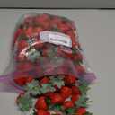 Lyrow 100 Pieces Artificial Strawberries 2.2inch/2.76inch/3.35inch Faux Realistic Strawberry Decor Plastic Simulation Fake Lifelike Fruit for Photography Prop Cabinet Party(Cute)