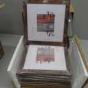YESKAY 8x8 Picture Frame Set of 9, Photo Gallery Wall Frame Set, Display Pictures 4x4 with Mat or 8 x 8 Without Mat, Square Frame Picture Frames Collage Wall Decor, Rustic Brown