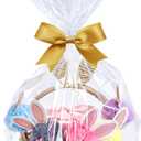 Wowfit 10 CT 16x24 Inch Clear Cellophane Gift Bags  Food-Safe Cello Bags for Small Gift Baskets, Wine Raffles, Bridal or Baby Showers, and More (No Gusset, Ribbon Not Included)