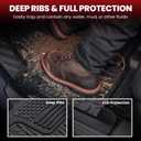 LASFIT Floor Mats for Dodge Ram 1500 2013-2018 & 1500 Classic 2019-2024 Quad Cab Bench Seat(Not for Bucket Seat & Vinyl Flooring), All Weather TPE Custom Fit Car Mats Floor Liners 1st & 2nd Row, Black