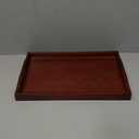 MDLUU Plastic Serving Tray, Ottoman Tray with Cutout Handles, Rectangle Butler Tray for Breakfast in Bed, Coffee Table Decor, Party (Cherry) (16.3" x 10.6" x 1.3", Red Brown)