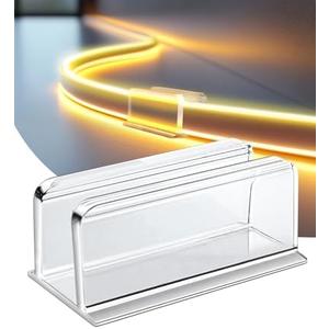 Neon Rope Light Clips Mounting - 24 Pcs Clear Waterproof LED Strip Clip Brackets - Adhesive Wall Mount Holder for Govee and Other Neon LED Lights Strips