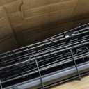 FDW Dog Crate for Large Dogs 42 Inch Folding Metal Wire Pet Cage Double Door W/Divider Panel Indoor Outdoor Kennel Leak-Proof Plastic Tray, Black