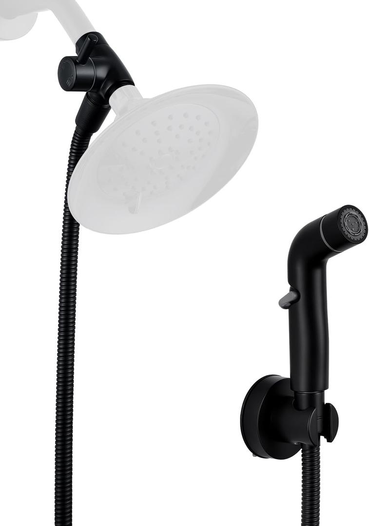 G-Promise Dog Shower Sprayer Attachment for Fast and Clean Pet Showering, Multifunctional Shower, Metal Diverter, 78 Inch Extra Long Hose, No Drill Hook, Dog Washing-Bathroom (Matte Black)