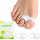 Bukihome Toe Separators Bunion Corrector - 8 Pack Big Toe Spacers with 2 Loops, Suitable for Bunion and Overlapping Toes, Reduce Foot Pain(White)