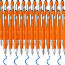 24 Pcs Blue Ink Ballpoint Pen with Stylus Tip 2 in 1 Ballpoint Pen 1.0 mm Blue Ink Metal Stylus Pen for Touch Screens Coworkers, Family, Colleagues, Office (Orange)