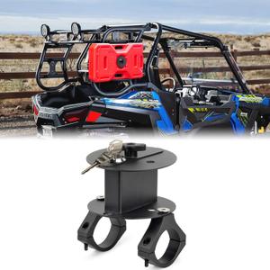 UTV ATV Metal Gas Can Mount with Lock & Key, Mounting Holder 1.75"-2" Roll Bar Compatible Polaris RZR Pioneer Yamaha Can Am Maverick X3