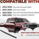 ECOTRIC 3Pcs Tailgate Molding Cap Compatible with 2014-2019 Chevrolet GMC