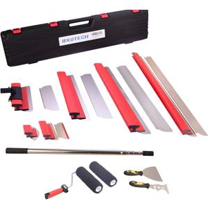 Drywall Tools Skimming Blade with 9 inch Compound Roller - 10", 14", 24"& 32" 40" Blades with 2 Pack 0.3 mm Blades,Taping Knife, Arc Scraper, Construction Tools
