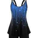 Arolina Tankini Swimsuits for Women Tummy Control Two Piece Bathing Suits Flowy Swim Tops with Boy Shorts, XL