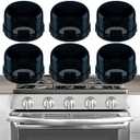 MCOTOP 6-Pack Stove Knob Covers for Child Safety, Gas Stove Knob Locks Child Proof Oven Knob Locks for Babies and Pets, Universal Size, Easy to Install, Upgrade Heat-Resistant Material (Black)