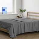 THREAD SPREAD 100% Cotton California King Flat Sheet - 400 Thread Count California King Flat Sheet Only (1 PC, Dark Grey), Silky Soft, Cooling, Sateen Weave, Hotel Quality Top Sheets for Hot Sleepers