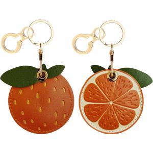 Leather Keychain Holder Case Compatible with AirTag, Cute air tag Cover with Keychain Ring, GPS Tracker Case for Keys