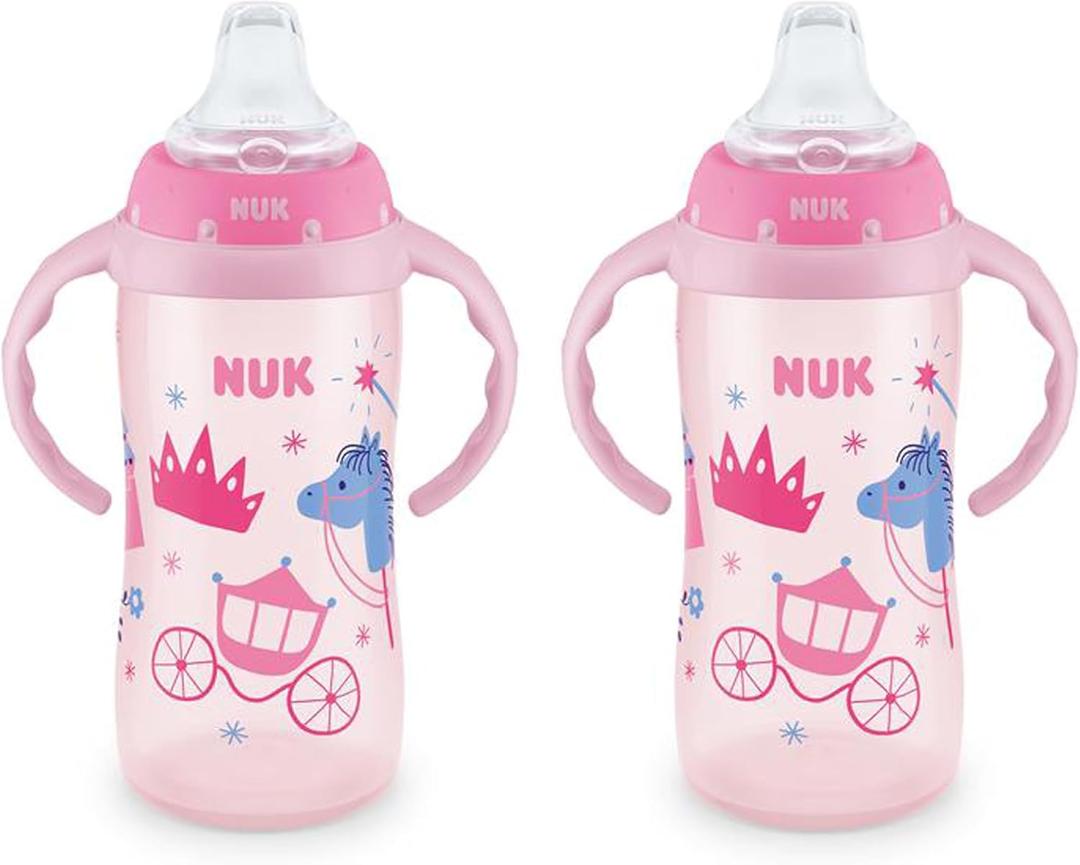 NUK Learner Cup, 10 oz, 8+ Months, 2 Count  BPA Free, Spill Proof Sippy Cup
