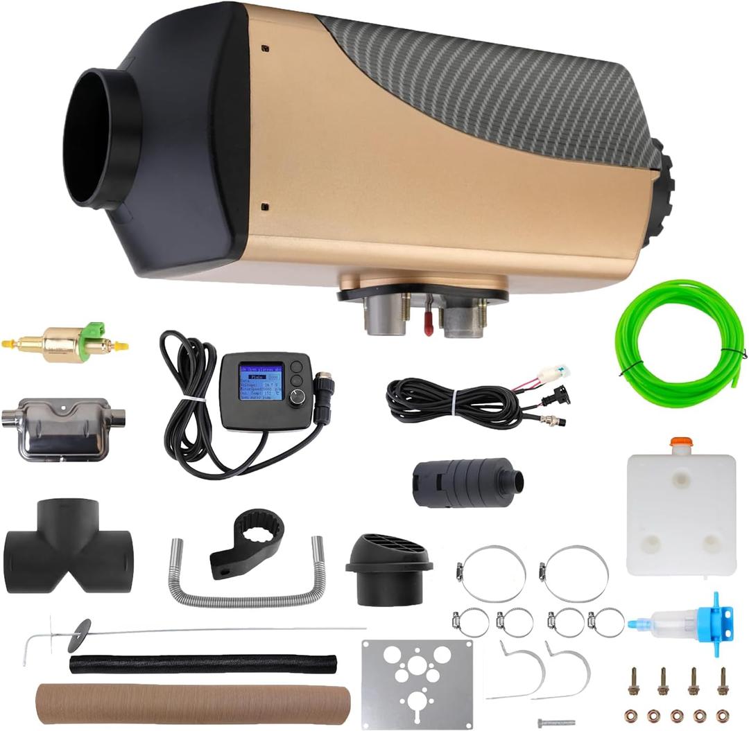 12V 7kW Diesel Heater with High Altitude Mode and Aviation Plug, Diesel Air Heater with LCD Display, Automatic Thermostat, Low Noise, Easy Installation,Diesel Heaters for RVs,Trucks,Ships