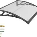 40x48 Inch Window Door Awning Exterior,Polycarbonate Outdoor Overhang Canopy Shelter,UPF 50+ UV Rain Snow Sun Protection,Spliced Overdoor Awnings for Outside,Porch,Patio,Deck,House Entrance