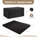 CYMULA Folding Mattress Queen Size, Memory Foam 6 inch Tri Portable Trifold Mattress Futon Topper Queen with Breathable & Washable Cover, Murphy Bed Guest Bed,Black (58"x75"x6")