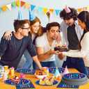 96Pcs Blue Party Decorations for Men Blue Birthday Paper Plates Napkins and Forks Happy Birthday Party Supplies