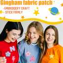 NICEVINYL Self-Adhesive Letter Patches for Bags: 78PCS Multicolor Varsity Letters Fabric Sticker for Hats - Cute Flower Star Heart Lightning Bows Stick on Patches for DIY Backpacks Shirts Gifts