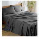 Bedsure King Size Sheets Set, Cooling Sheets for Hot Sleepers, Rayon Derived from Bamboo, Breathable & Soft, Deep Pocket Up to 16 Inches, Hotel Luxury Silky Bedding, Grey