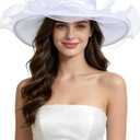 SAFERIN Women's Organza Church Fascinator Bridal Tea Party Wedding Hat